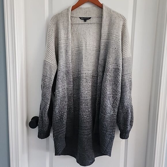Athleta Sweaters - Athleta Lucca Wool Cashmere Ombré Chunky Knit Cardigan Open Sweater Size Medium